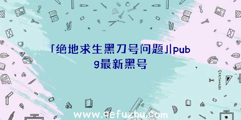 「绝地求生黑刀号问题」|pubg最新黑号